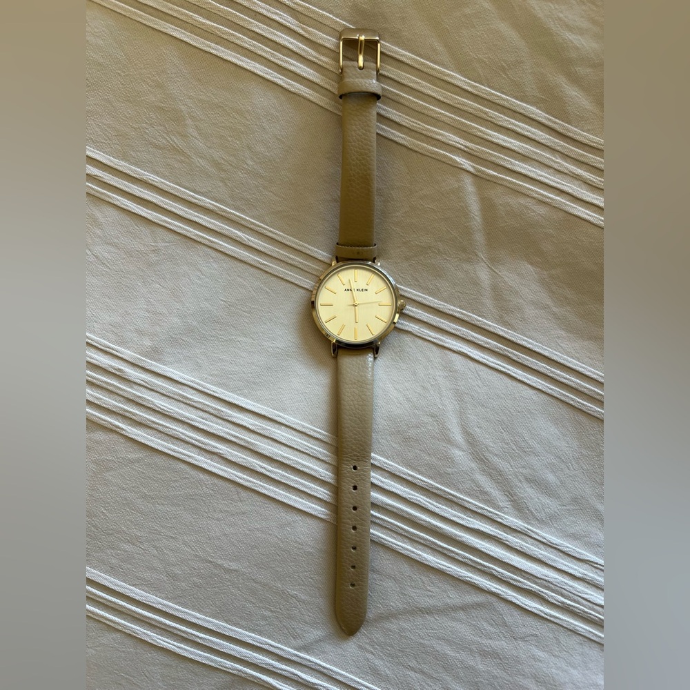 NWOT Anne Klein Tan Leather Strap Watch